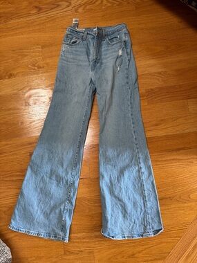 Levi's Light Blue High-Rise Wide-Leg Jeans